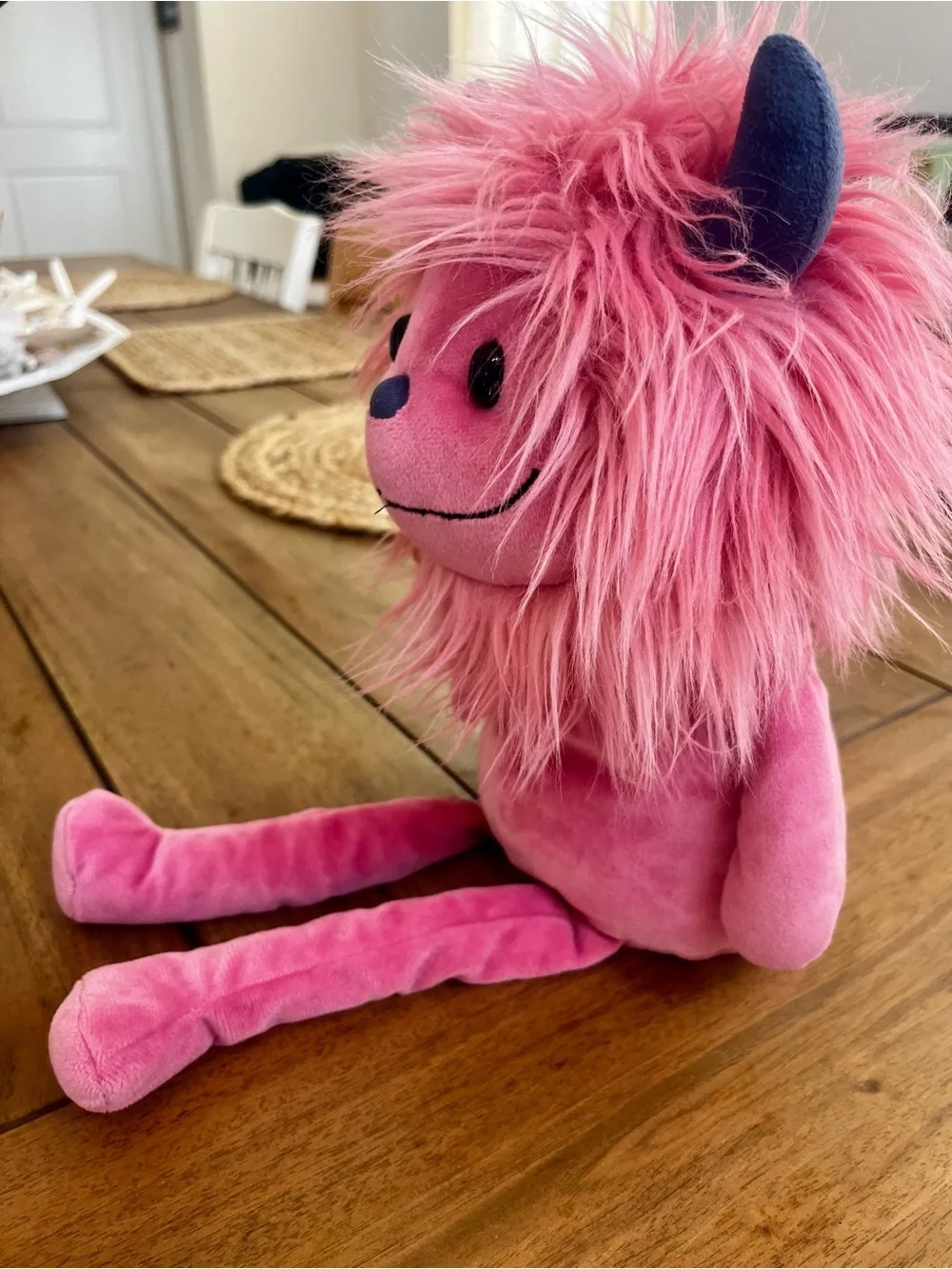 Jellycat Jinx Monster (Retired) featuring a bright pink fuzzy mane; 16.5 “ NWT